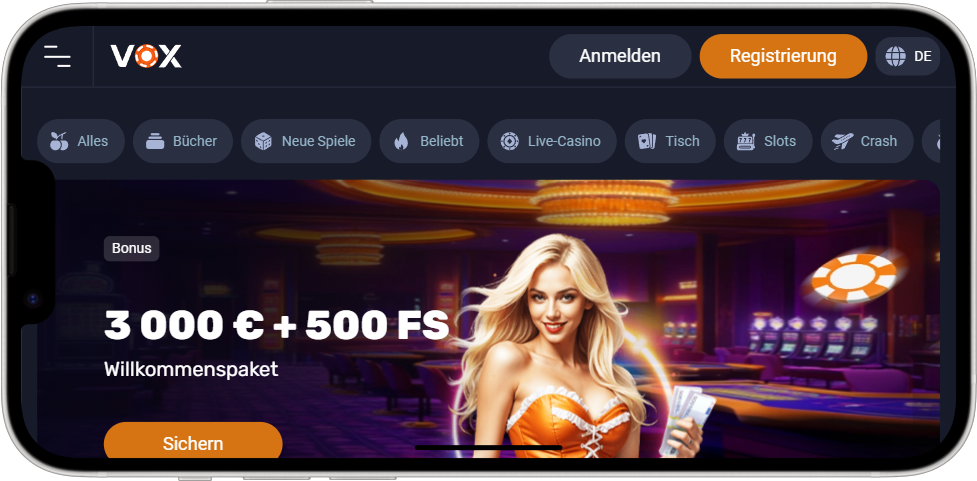 Laden Sie die Vox Casino-App für das iPhone herunter
